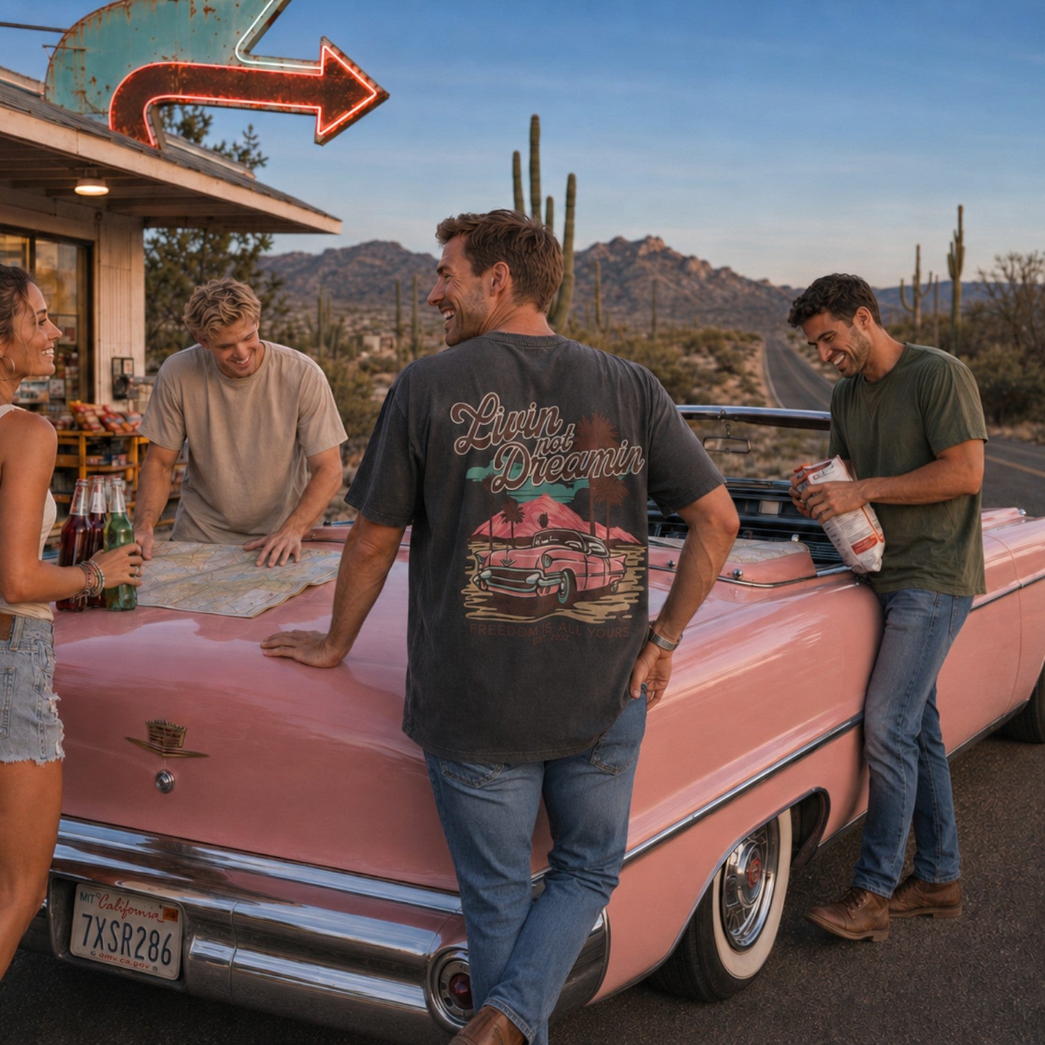 Retro Palm Springs Cadillac Tee